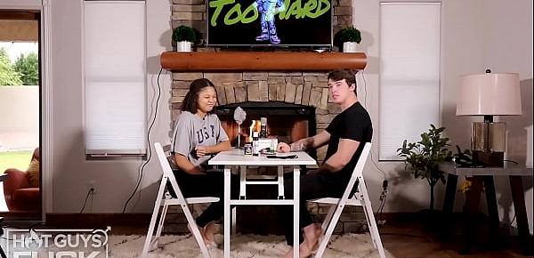  The HotGuysFUCK Experience With "The Pussy Pounder" - Mixed Redbone Teen With PHAT Ass Orgasms Over And Over Making Her Legs Shake